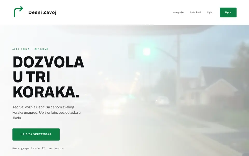 Primer sajta: Auto škola